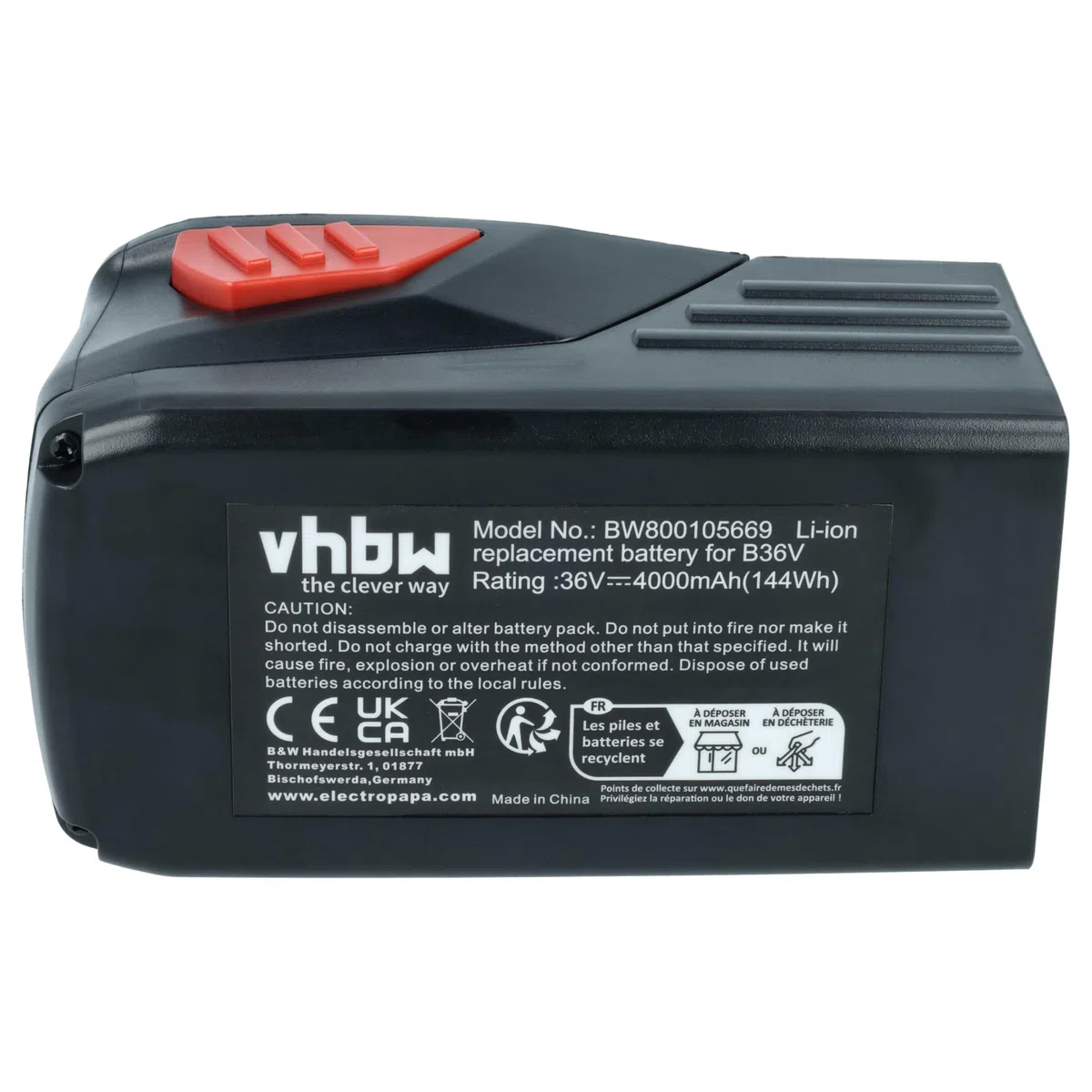 vhbw 2x batteria sostituisce Hilti B36/5.2 per utensile (4000 mAh, Li-Ion, 36 V)