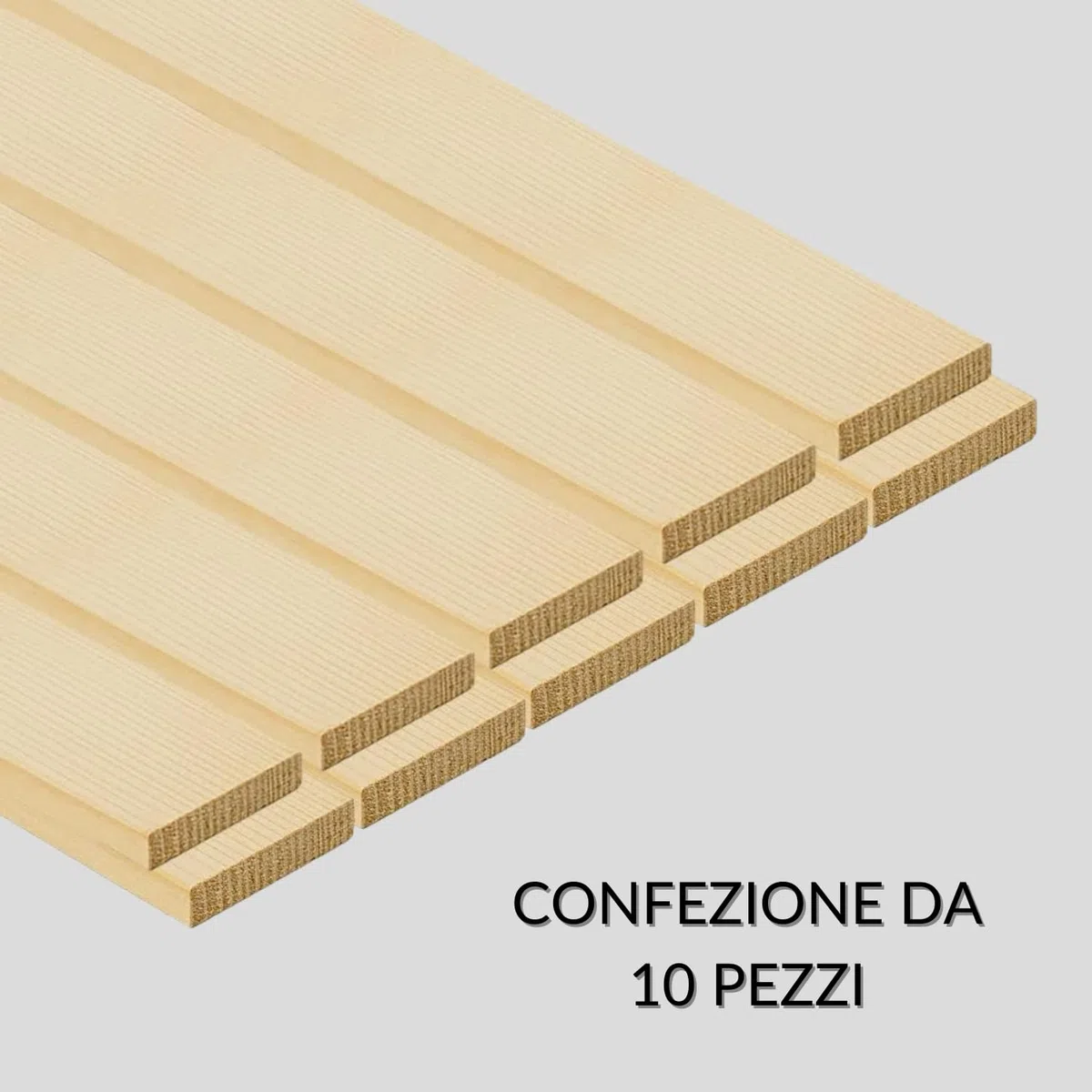 TWE Listelli Legno Massello Abete x 2 Metri su Quattro Lati con Smusso su Spigoli Made in Italy Confezione da 10 pz (10x50x2000) mm