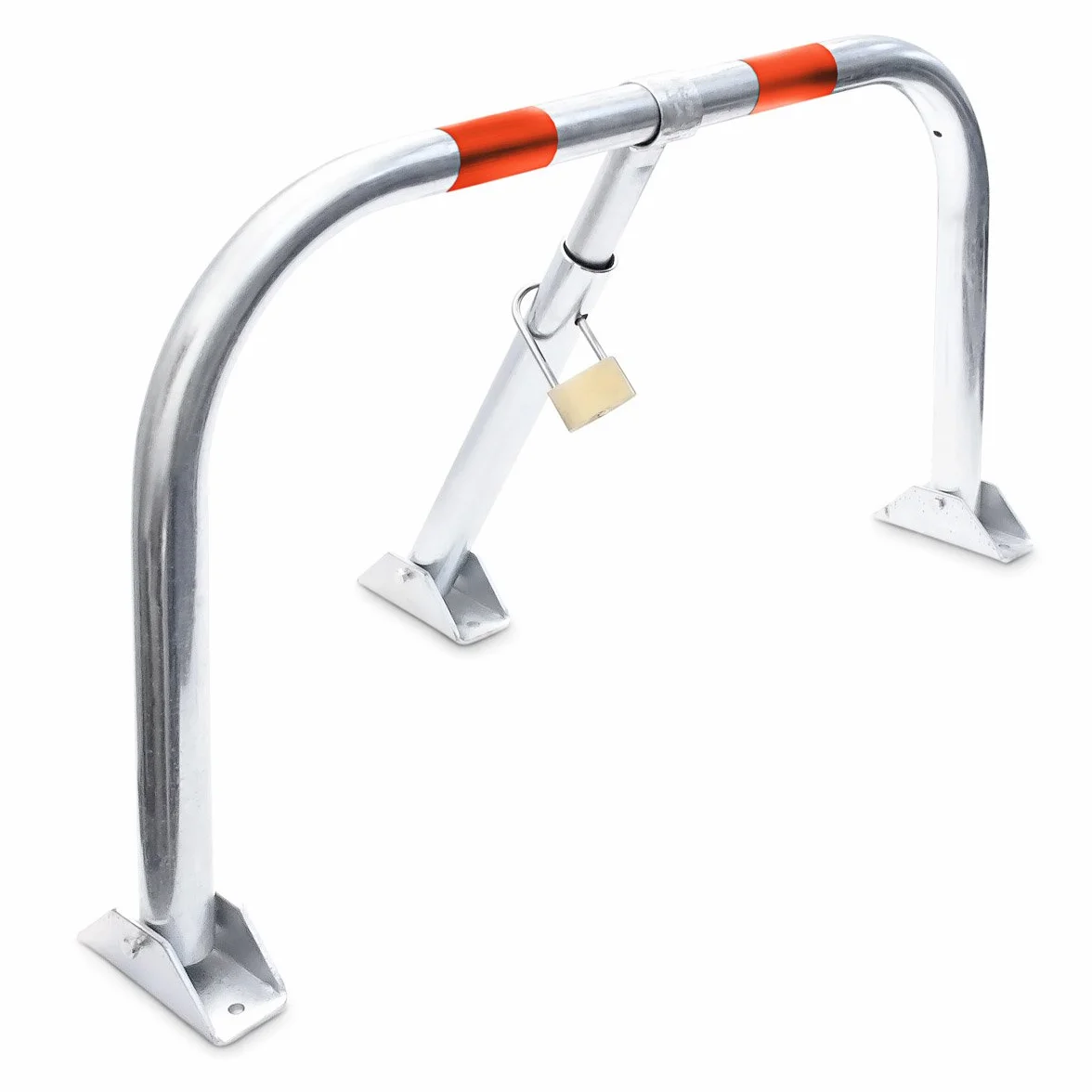 Relaxdays Barriera Parcheggio, Blocco Posto Auto, Archetto Dissuasore, Acciaio, 45x76x32 cm, Sbarra Posteggio, Argento