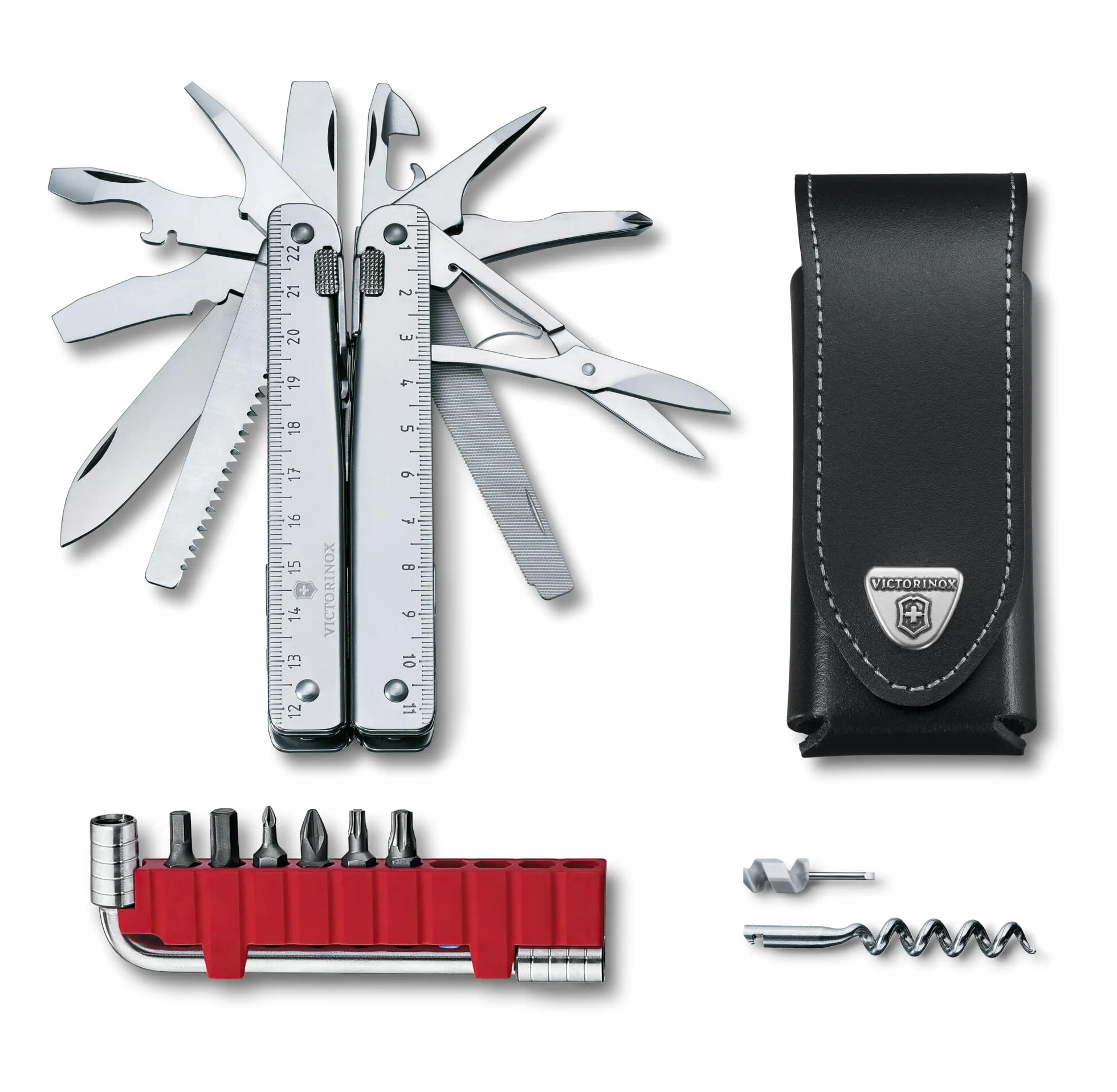 Victorinox SwissTool X Plus, 37 funzioni (Lama, seghetto per Legno), Fodero in Pelle Incluso