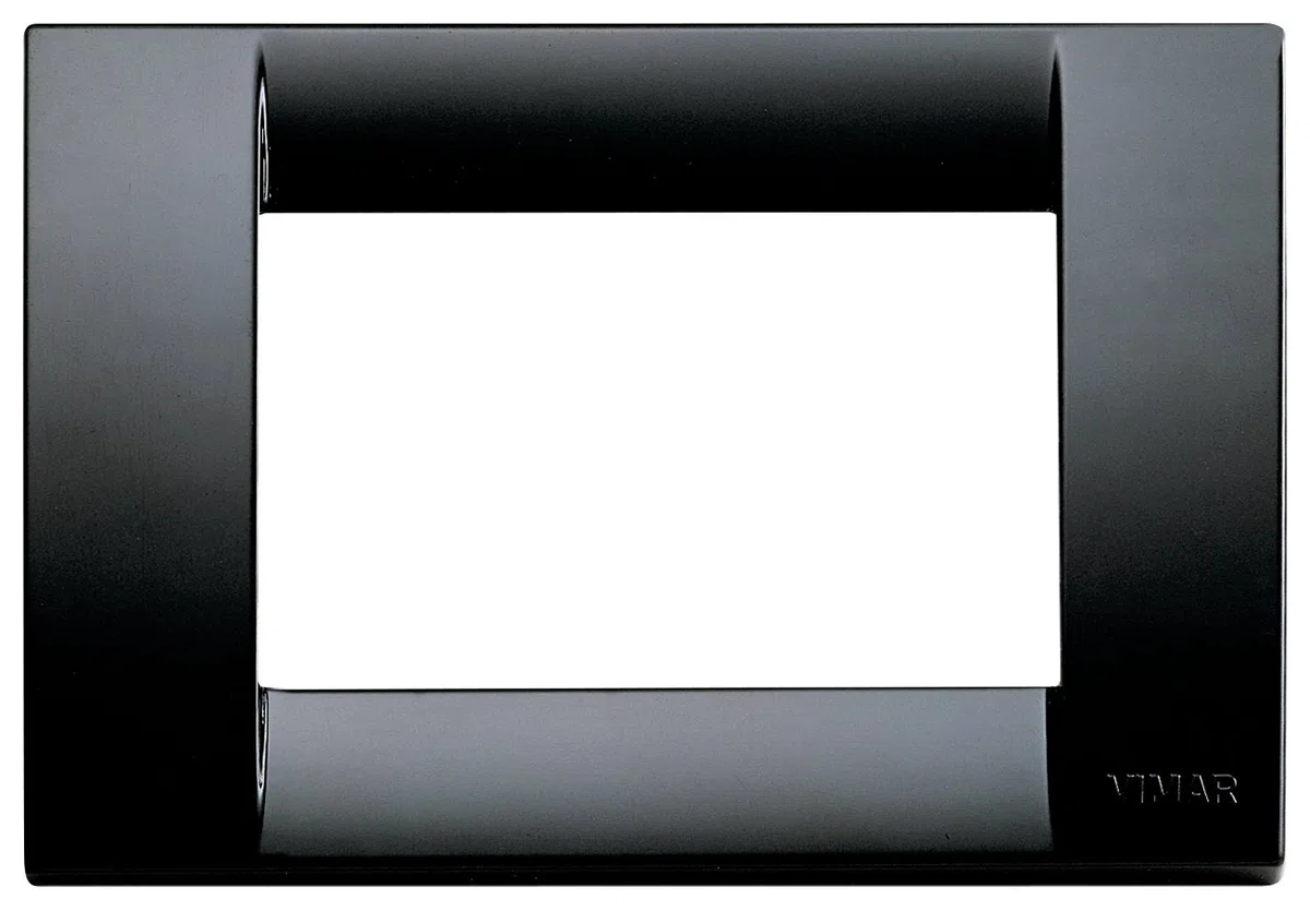 Vimar Idea 0T16743.16 Placca Classica 3 moduli in tecnopolimero, 10 pezzi, nero