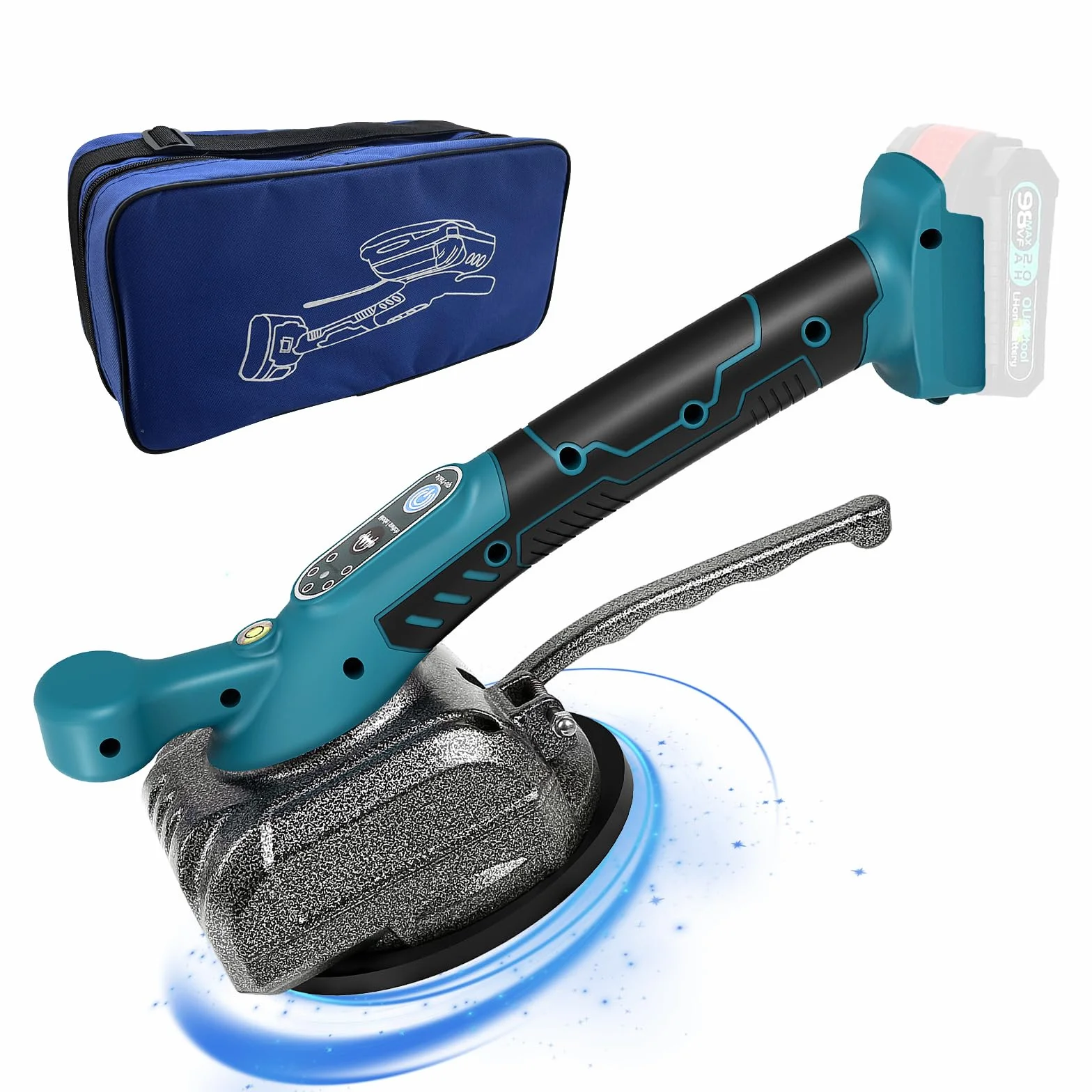 Vibratore Per Piastrelle Compatibile Con Makita 18 V, Vibratore Per Piastrelle Con Ventosa Da 4,7", 5 Marce, Velocità Regolabile, Capacità Di 60 Kg, Adatto Per 39 X 39 Pollici E Inferiori