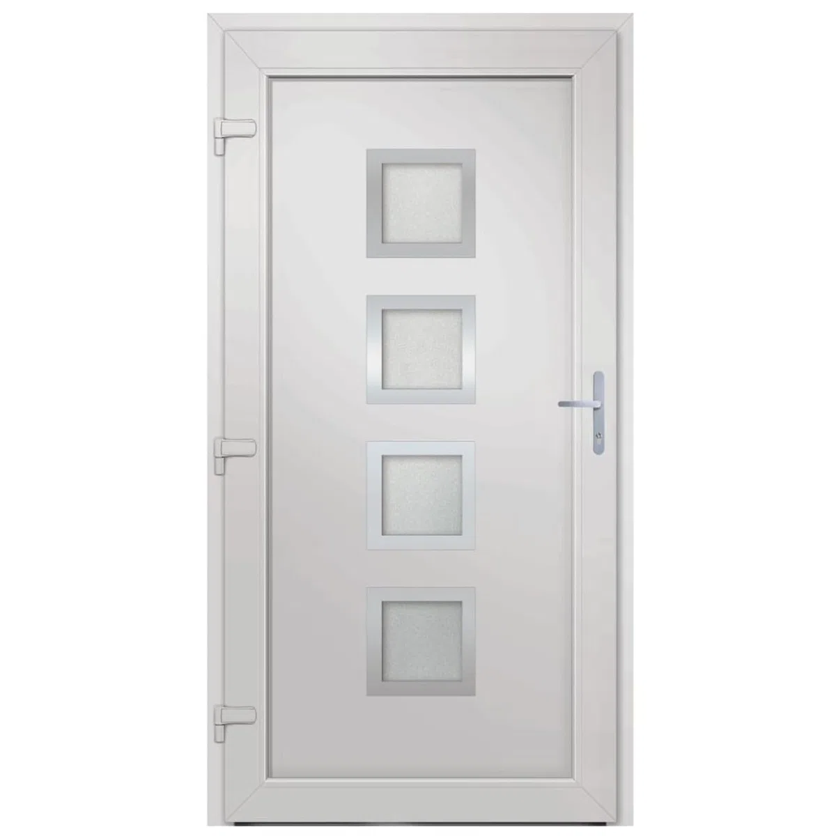 Gecheer Porta Ingresso Antracite 98x190 cm in PVC, Porta Esterna in PVC, Portoncino Ingresso Esterno