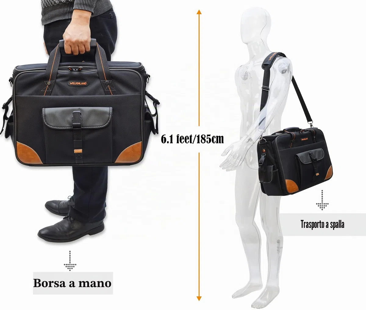 WELKINLAND Borsa porta attrezzi da elettricista, 88 tasche, per elettricisti, tecnici, HVAC e computer portatili