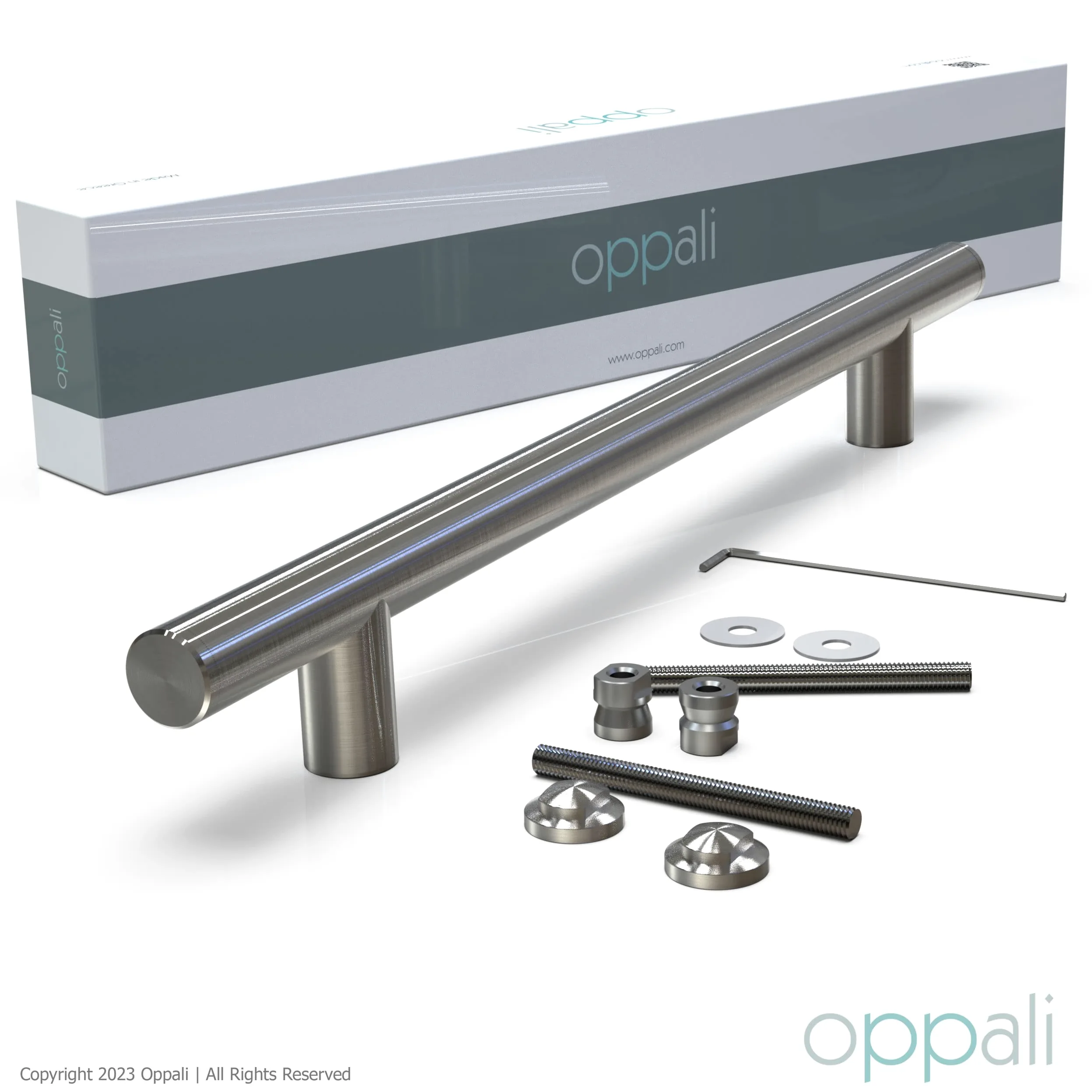 Spazzolato Acciaio Inossidabile 304 Materiale di alta qualità Maniglia per Porta Entrata | Diametro Manico 25mm | Rotondo T-Bar | 80cm Lunghezza totale