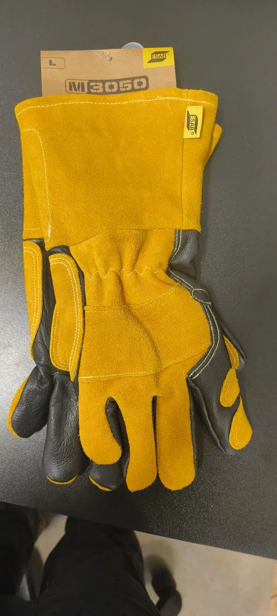 ESAB M3050 - Guanti in pelle resistenti al calore per MIG TIG MMA MMA - resistenti con cuciture in kevlar, taglie M/L/XL/XXL (L(9))