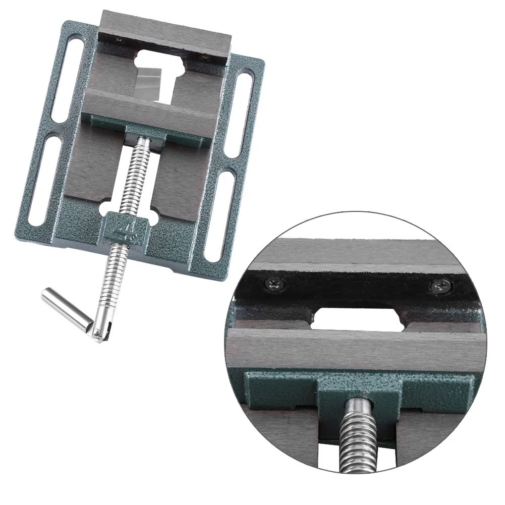 Zerone Morsa per Trapano a Colonna, Panca Pinza Morsa Apertura Parallela Tavolo Mandibola 110 mm, Larghezza di Mandibola 20 mm, Grigio