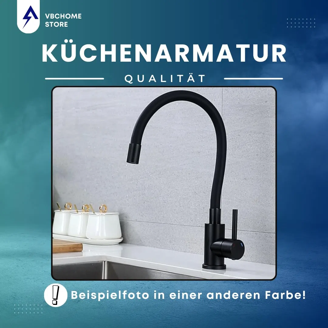 VBChome Rubinetto da cucina con doccetta flessibile in silicone beige, miscelatore monocomando moderno per lavello, facile da installare