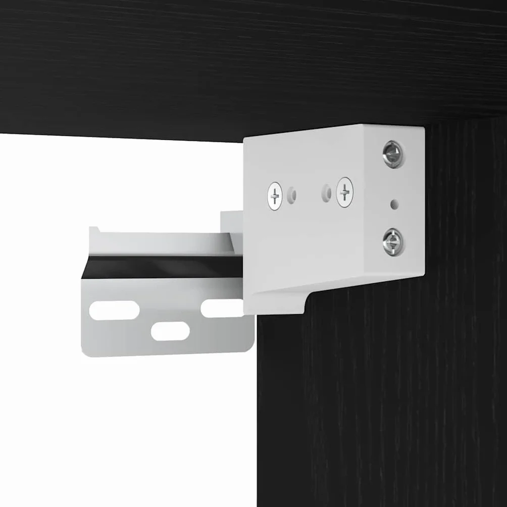 vidaXL Mobiletto da Parete Appeso Rovere Nero 69,5 x 32,5 x 90 cm, Sala da Pranzo, Mobile Rettangolare Moderno, armadietto a Muro, Elegante Arredamento salvaspazio