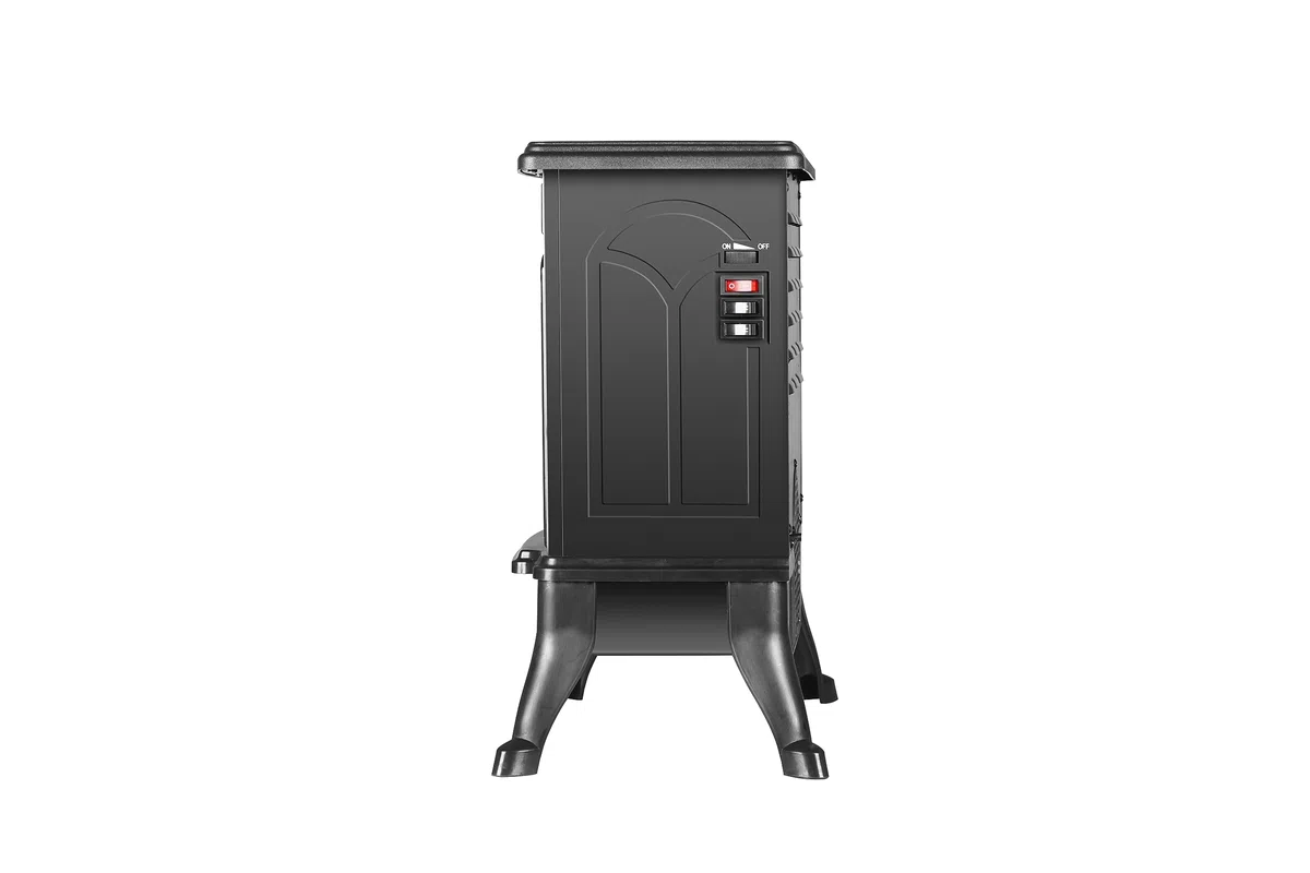 Bimar HFP02 Caminetto Elettrico da Pavimento con Effetto Fiamma Camino con Termoventilatore Resistenza Ceramica PTC a Basso Consumo, Termostato Regolabile e 2 Potenze di Riscaldamento