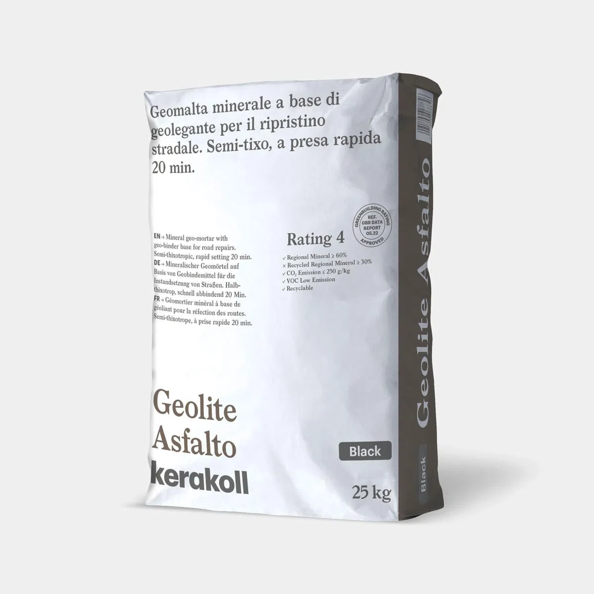 Kerakoll Geolite Asfalto Geomalta per Ripristino Stradale Presa Rapida 20 minuti Confezione 25kg