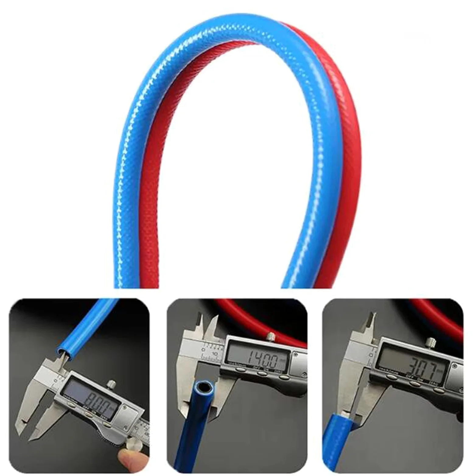 RSBFER Tubo Flessibile per Saldatura Doppio Ossigeno-acetilene da 8 mm, Tubo Flessibile per Torcia ossigenata per Taglio e Saldatura di Metalli, Uso Industriale,5m
