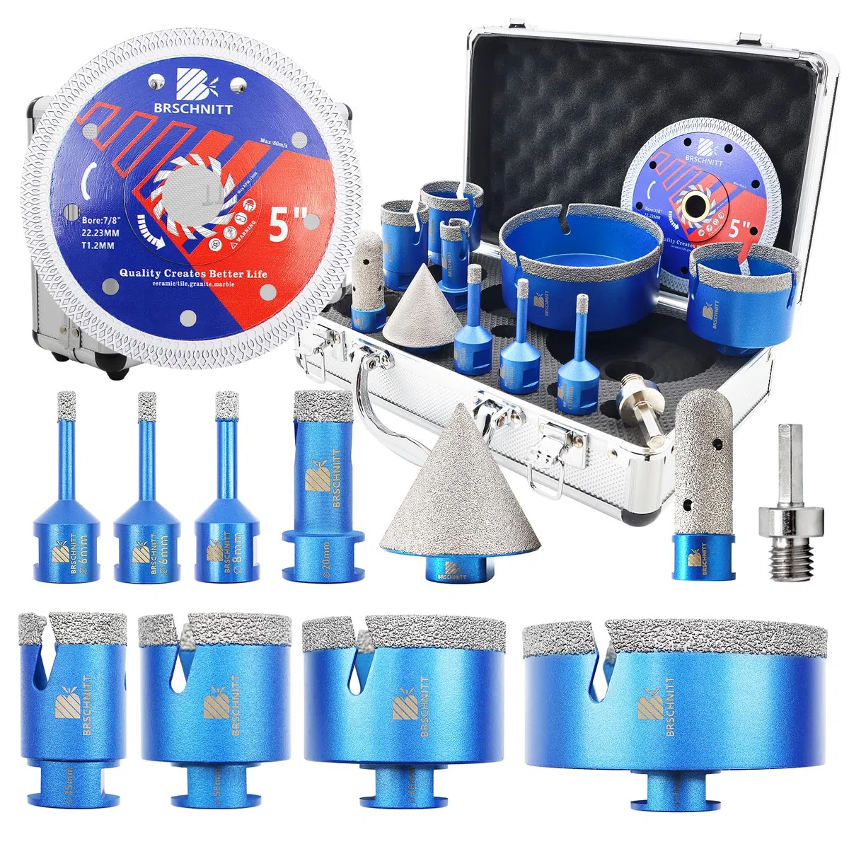 Punte Diamantate Gres Porcellanato - 6/6/8/20/35/50/68/110mm frese diamantate, 10mm Fresa, 50mm Punte Smusso,125mm X Disco,per Porcellana Piastrelle Ceramica Marmo Granito