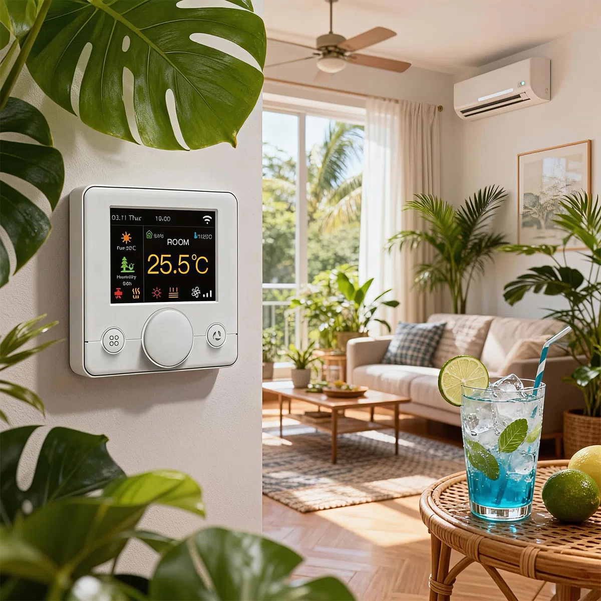 Smart Wifi termostato aria condizionata con 2 tubi, Smart Life APP telecomando, funziona con Alexa Google Home