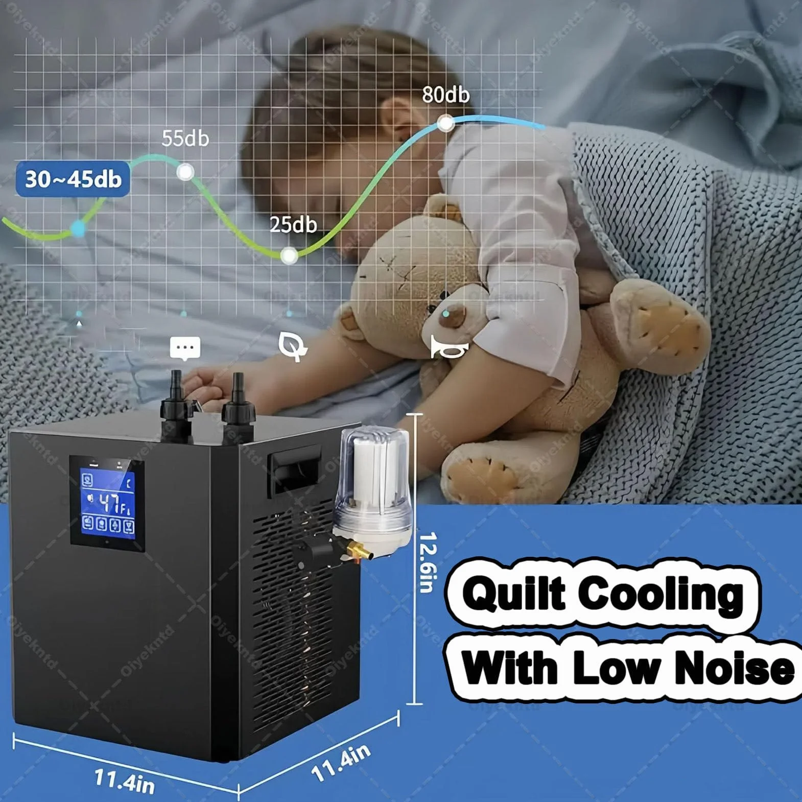 Refrigeratore d'acqua per vasche idromassaggio fredde, refrigeratore d'acqua per vasche idromassaggio fredde con 2 pompe, filtro esterno e telecomando, unità di raffreddamento d'acqua per vasche