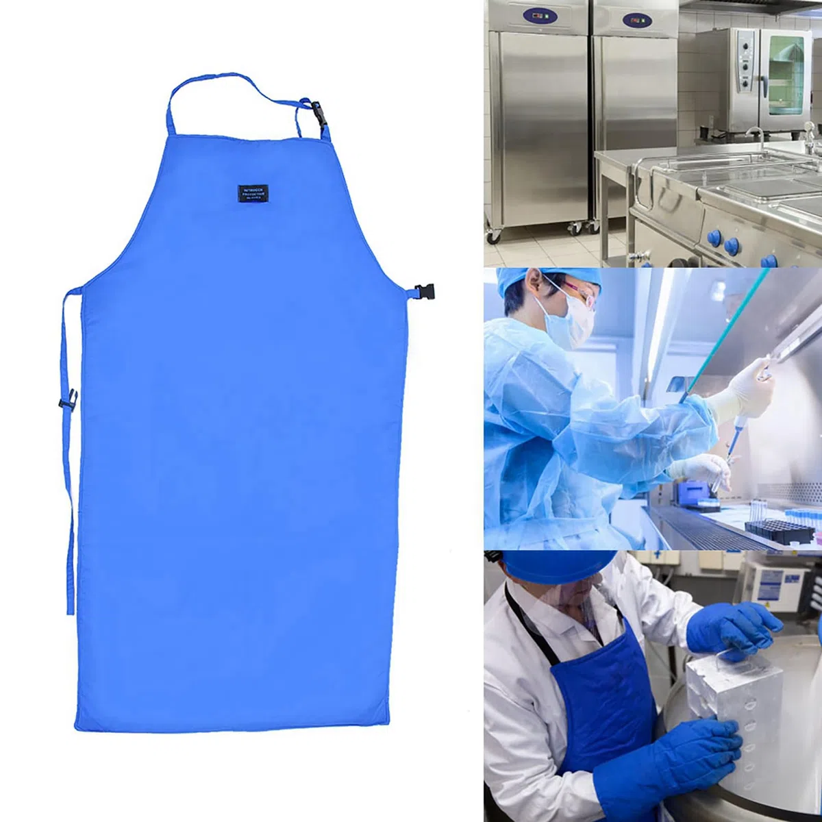 Asixxsix Grucciole Criogenico, Crio-apron Regolabile Leggero Blu, Azoto Liquido LN2 a Bassa Temperatura Protettiva, per i Lavoratori del Cure Aerospaziale di Biomedicina di Lavoro