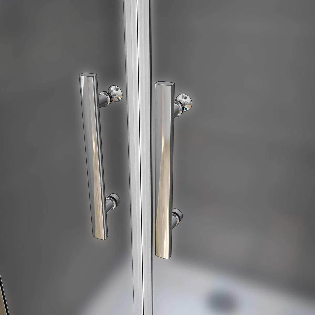 Box Doccia Per Nicchia Doppia Porta Battente Saloon In Vetro 6mm Temperato Opaco/Satinato Anticalcare 100x195cm