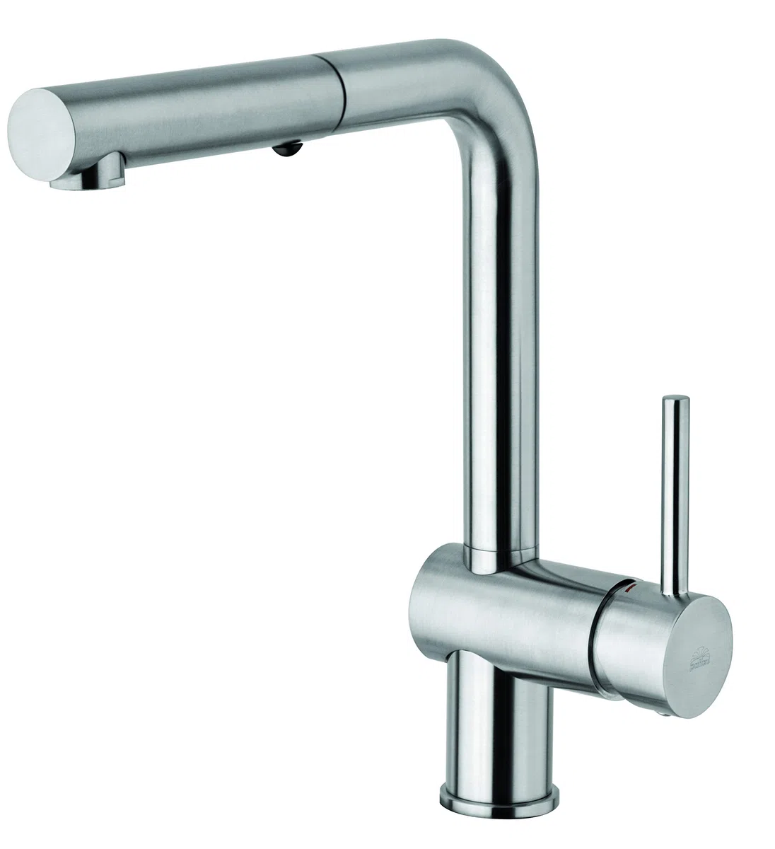 Paffoni LIG285ST-MET Miscelatore lavello estraibile (corpo Ringo) doccia 2 getti in metallo (con leva Stick) serie LIGHT Steel Looking