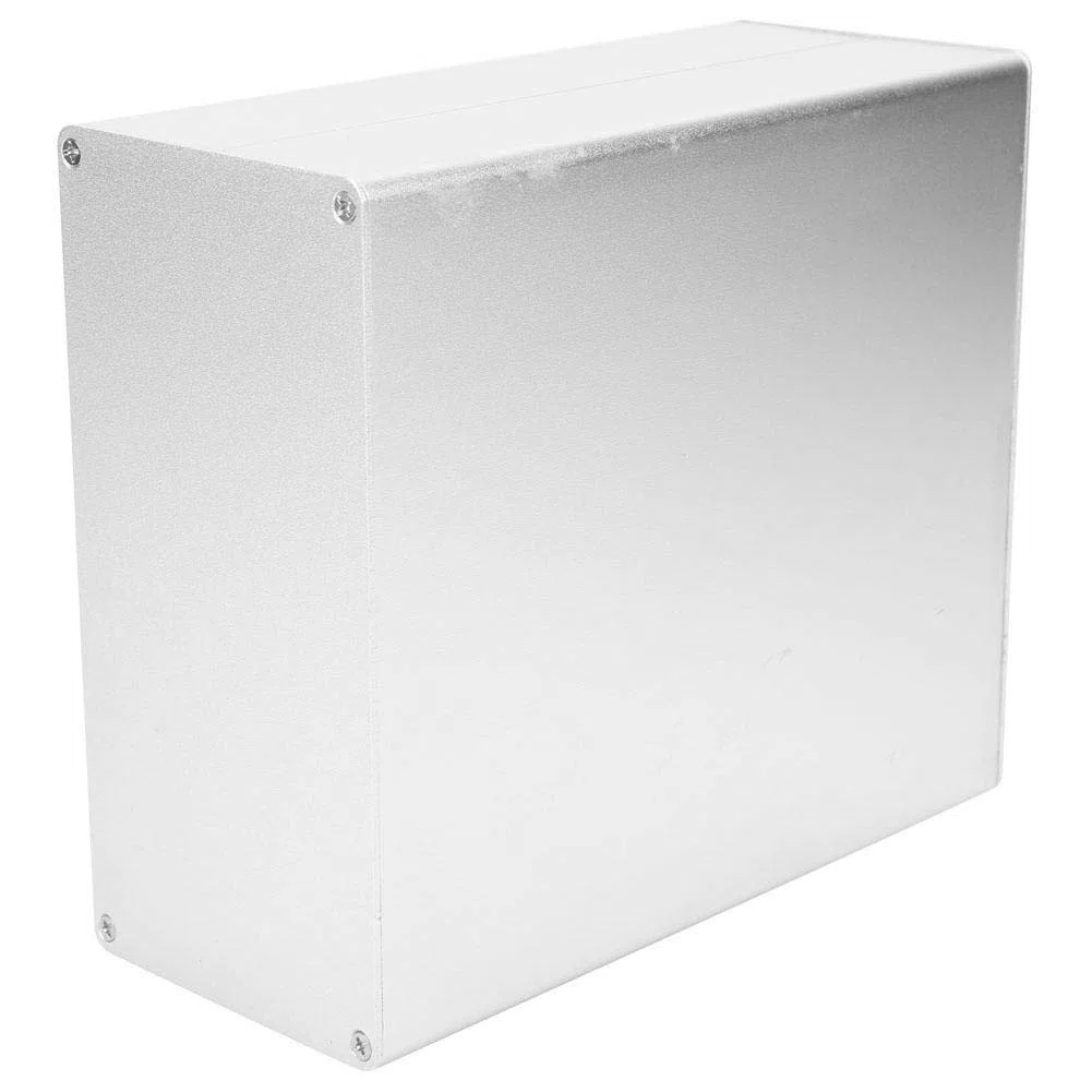 Scatola di progetto in alluminio, custodia elettronica fai-da-te di tipo diviso argento opaco 80x160x180mm, rivestimento elettronico opaco