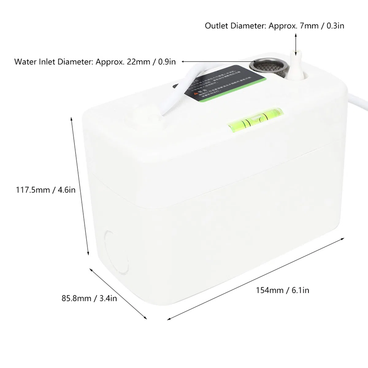 YWBL-WH Pompa di Scarico Dell'aria Condizionata, Pompa di Scarico PC 24A Pompa di Scarico Dell'aria Condizionata Galleggiante Incorporato Ultra Silenzioso con Acqua, Pompe di Condensa