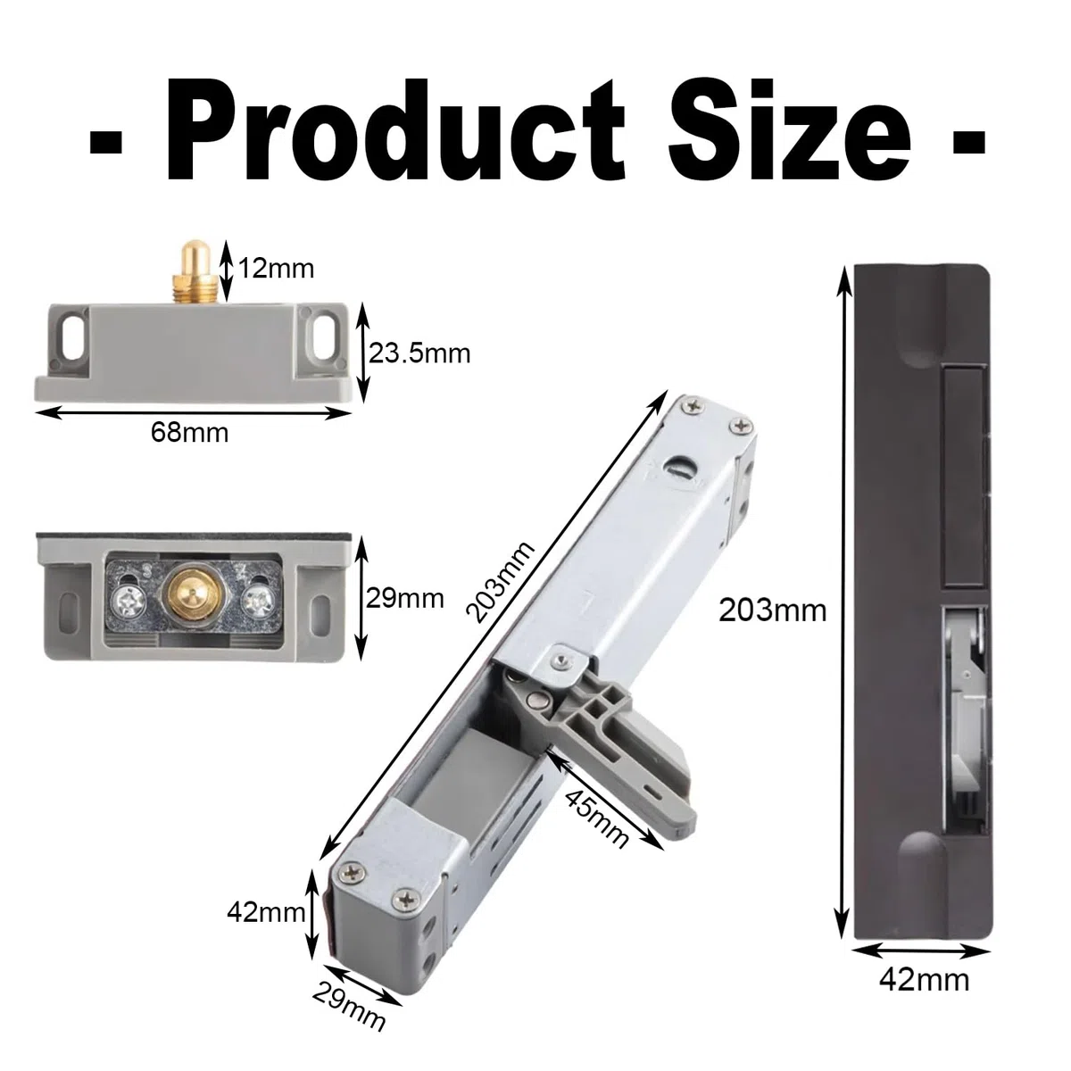 Chiudiporta Automatico, Molla per Porta, Norme EN1154/EN1634，Commerciale e Residenziale, Porta da 20Kg a 80Kg, Adatto per apertura a sinistra o a destra, 1 pezzo