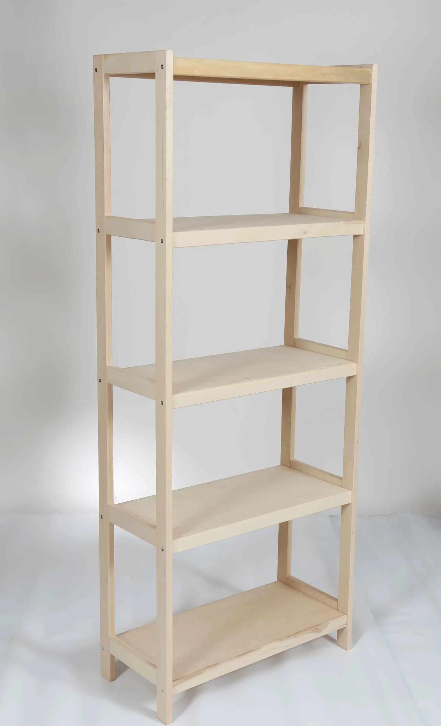 Scaffale per carichi pesanti in legno di faggio massiccio, 173 x 60 x 33 cm (altezza x larghezza x profondità), 5 ripiani, fino a 60 kg per ripiano, extra stabile, scaffale da