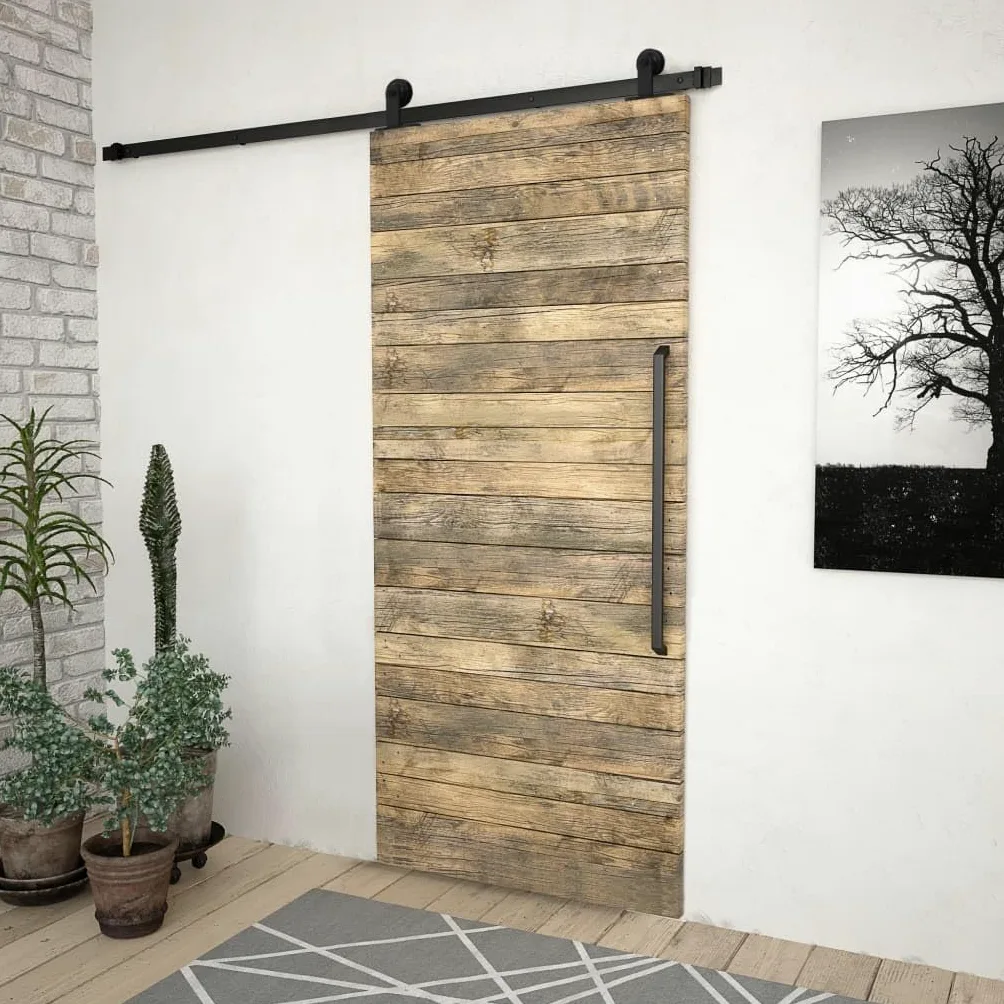 vidaXL Kit di Binari per Porte Scorrevoli 200 cm Acciaio Nero