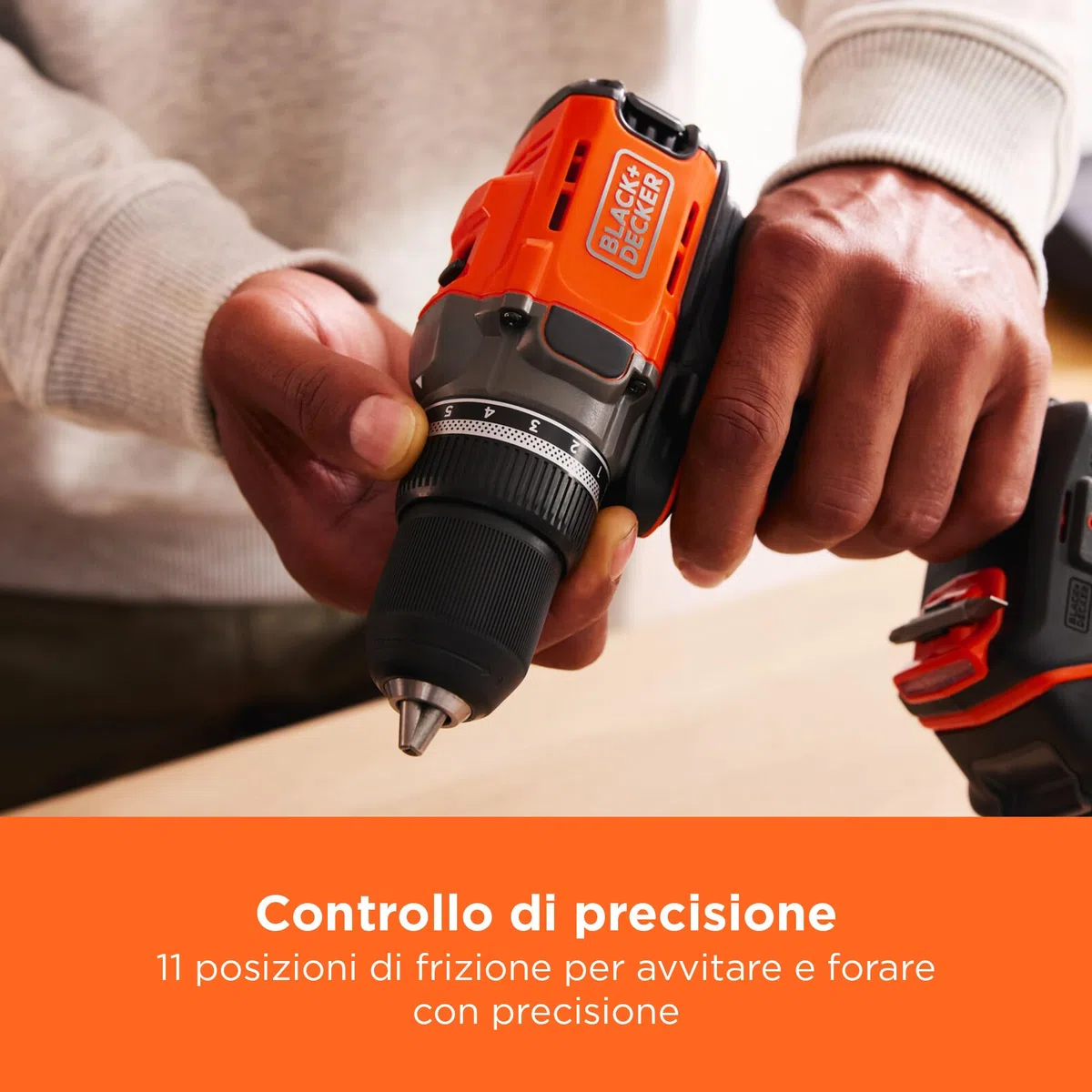 BLACK+DECKER Trapano avvitatore a batteria da 18 V, coppia massima di 45 Nm, 2 batterie da 2,0 Ah, caricatore da 1 A e kitbox, BCD382D2XK-QW