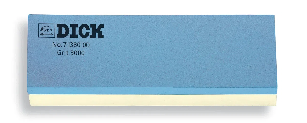 F. DICK Pietra affilatrice a grana 3000/5000, smerigliatrice a umido, con supporto angolare, molto resistente, per una perfetta affilatura, affilatura in spugna, affilatura 71380000, blu