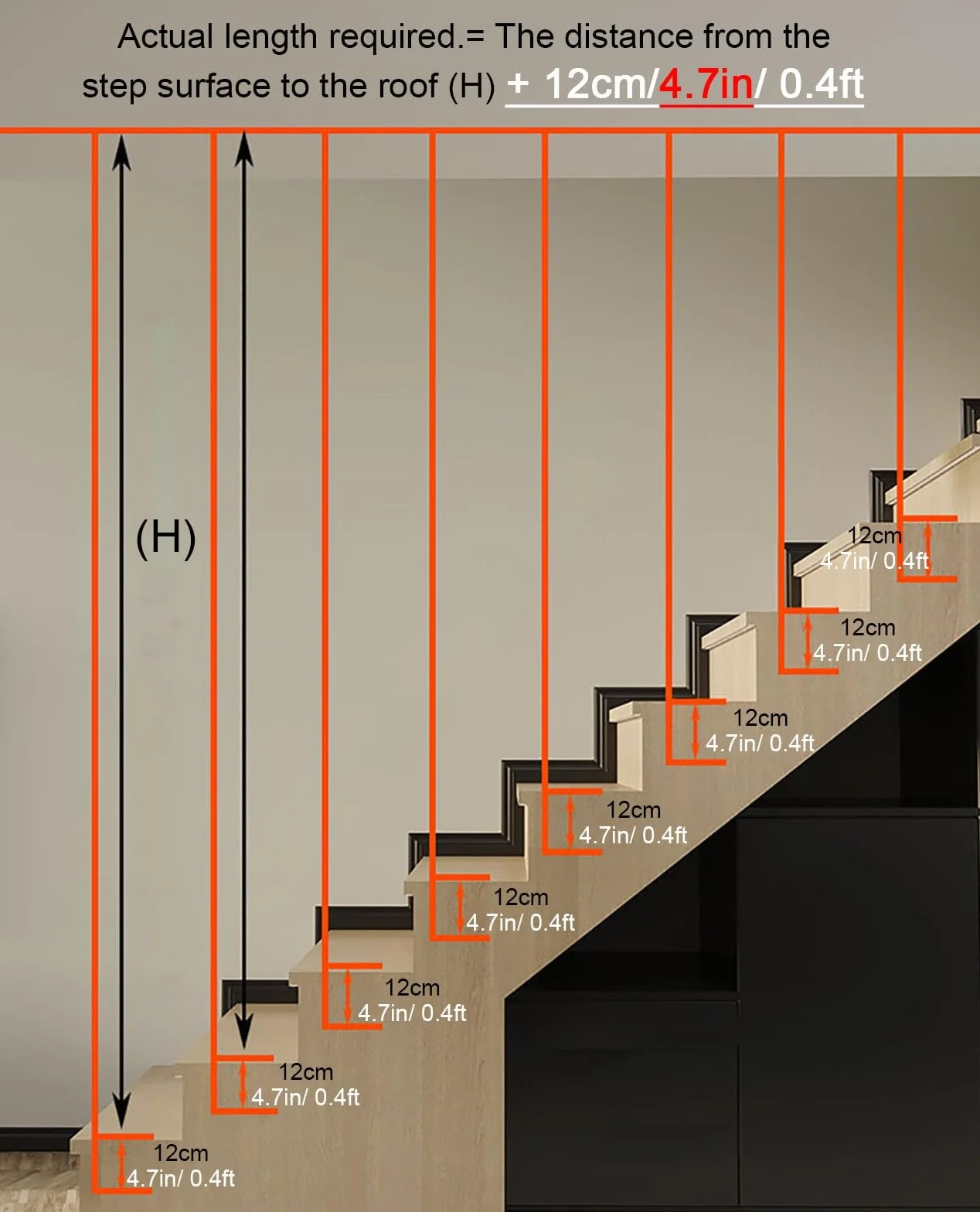 Ringhiera Per Scale Balaustre per scale personalizzabili in ferro nero per interni, Moderno ponte balaustre per case decorativo, Oro/bianco Colonna a balaustro per mansarda/corridoio(Black,0.5m/19.7in