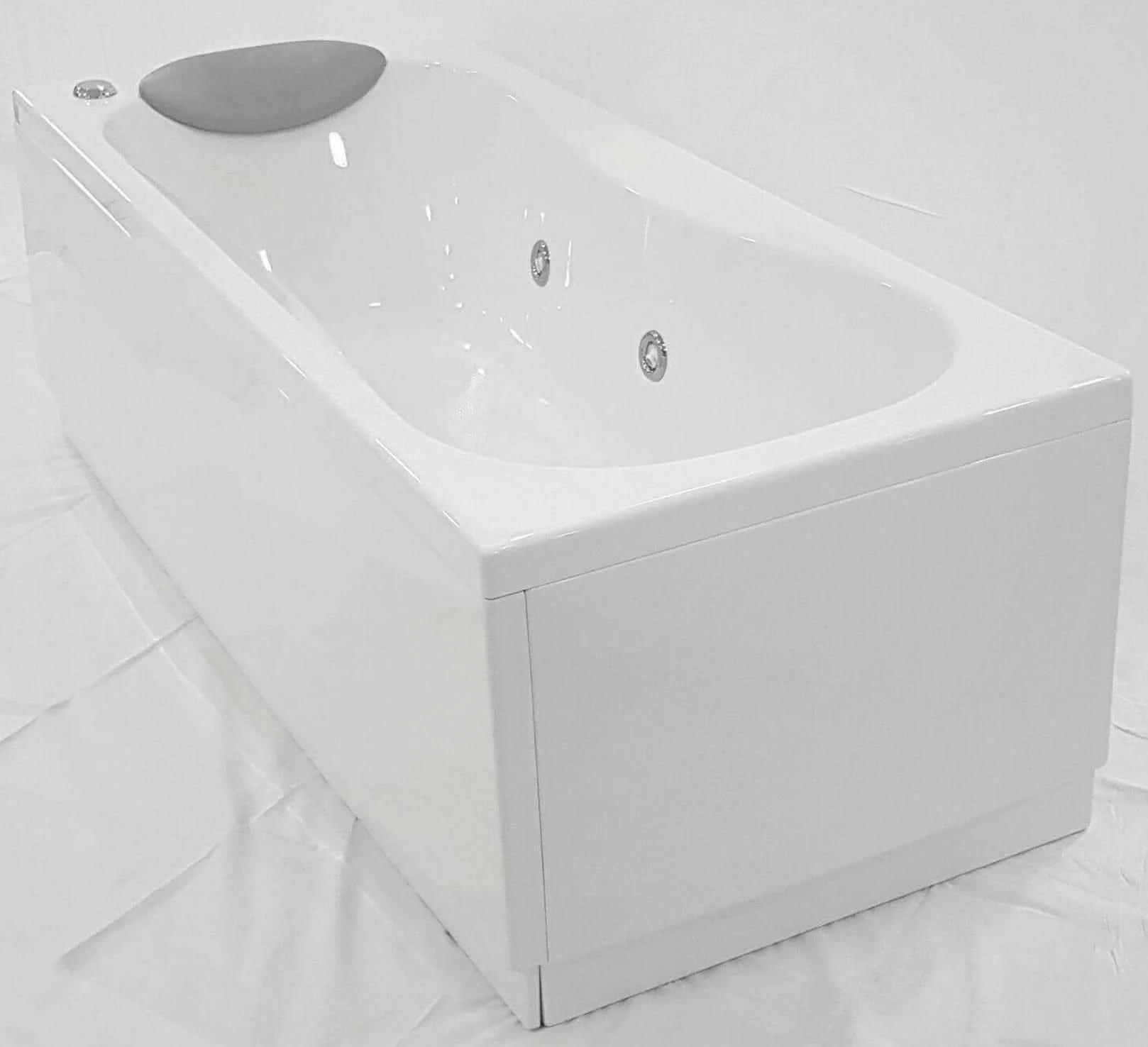 Vasca Bagno Idromassaggio Pneumatico Rettangolare Novellini Calypso Eco 170x70xH55 cm 170 LT Colonna 1 Pannello Frontale 1 Laterale Reversibili Idro Telaio Rinforzato Acrilico Bianco Lucido