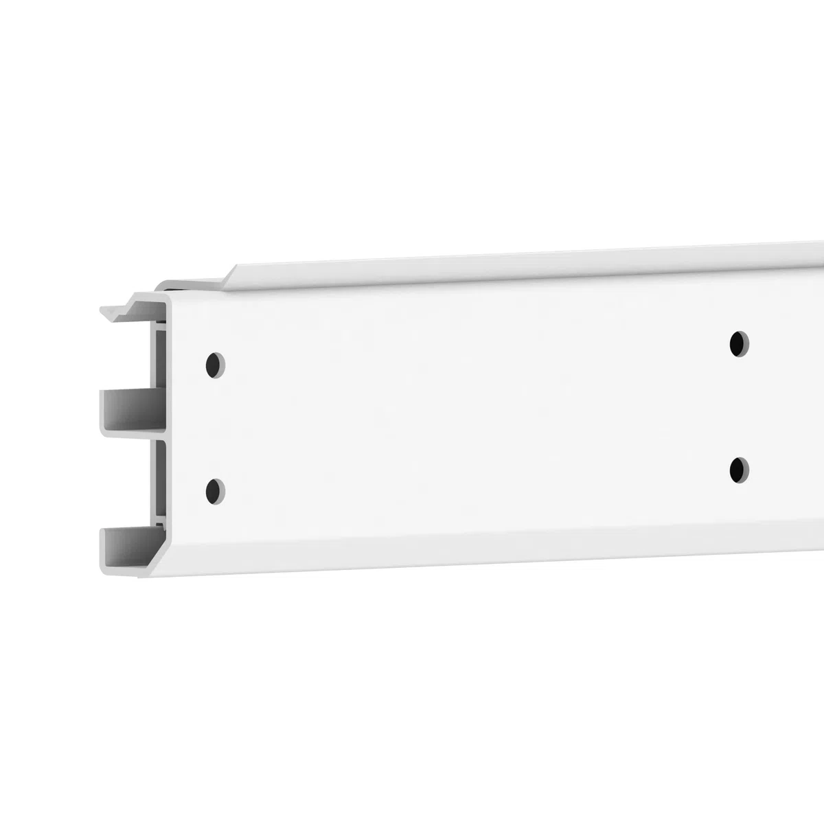 Battiscopa Habengut 6 m in PVC, con canalina integrata, colore: bianco, altezza: 50 mm (4 pezzi, lunghezza 1,5 m)
