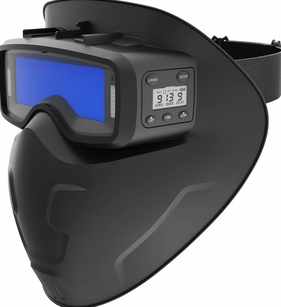 Maschera per saldatura elettronica Solter S-Mask 15 | Visore ampio 111x39 mm | Oscuramento automatico DIN 5-13 | Leggero, compatto e compatibile con piccoli occhiali