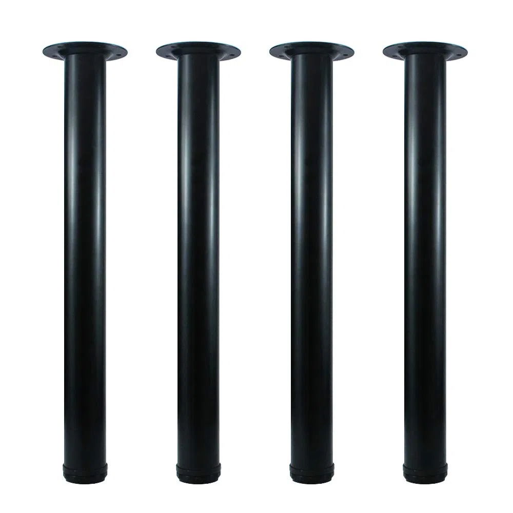 QLLY Set di 4 gambe regolabili in metallo, alte 50 cm, per scrivania e tavolo da ufficio, set di 4 (50 cm, nero)