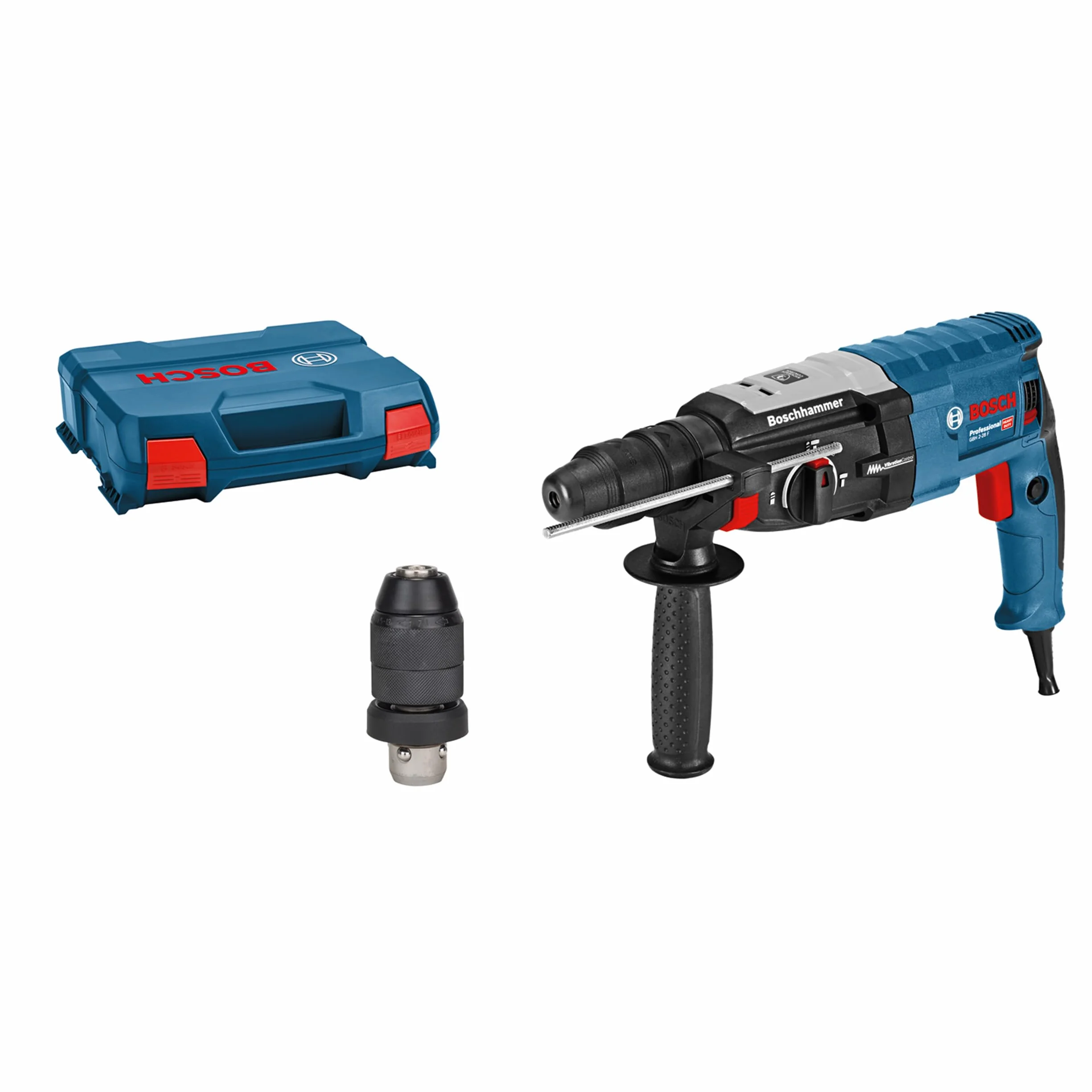 Bosch Professional 0611267600 Martello Perforatore con Attacco SDS-Plus GBH 2-28 F, Mandrino Autoserrante 13 mm, in Valigetta, W, 230 V, Nero, 880 Watt, 0 – 900 giri/min