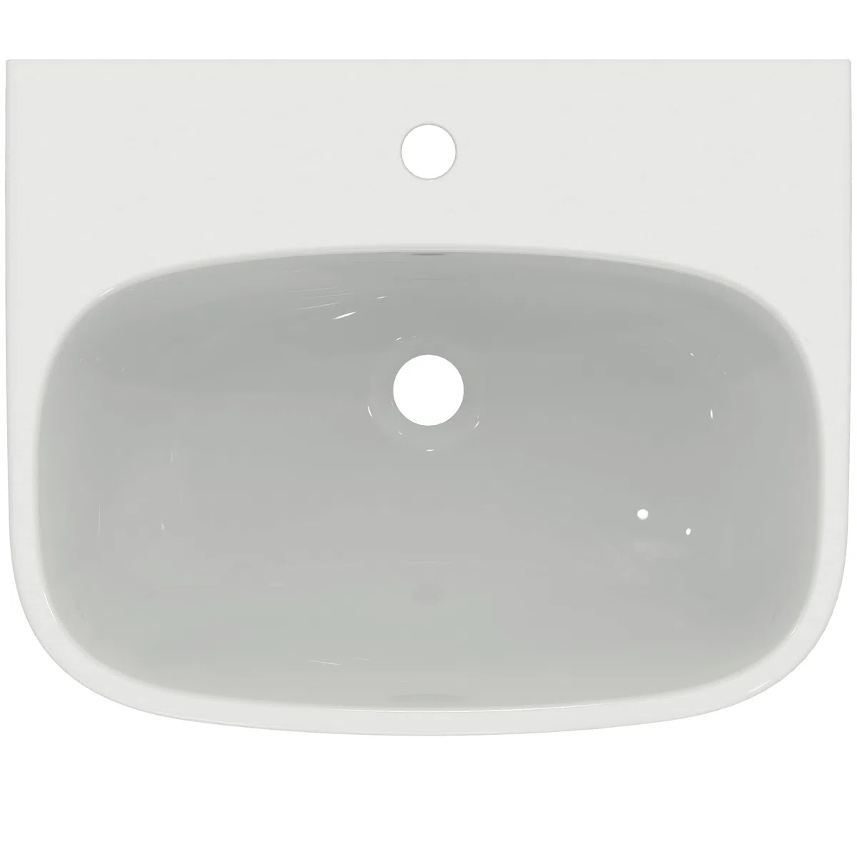 Ideal Standard - i.life A, Lavabo da 55cm, Lavandino bagno con foro rubinetteria e troppopieno, E-packaging dedicato al trasporto di ceramica, Bianco