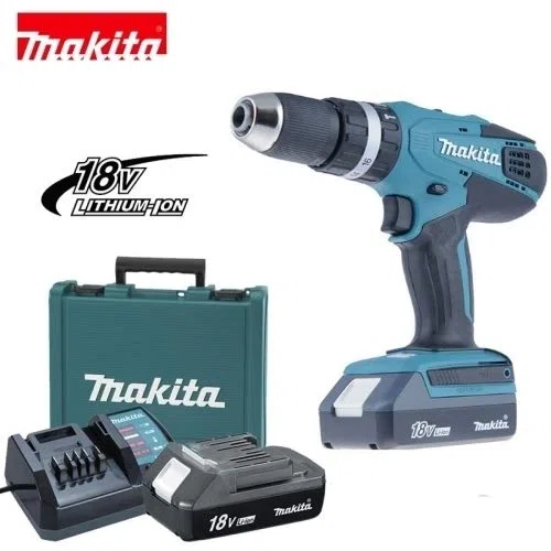 Trapano avvitatore a batteria c/percussione 18V Litio c/batteria di riserva Makita - HP457DWE (Cod.:4119)
