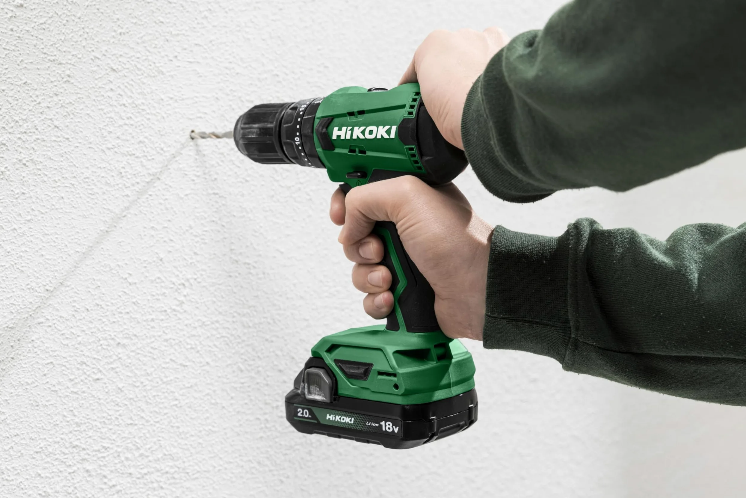 HiKOKI Akku-Bohrschrauber DS18DA (18V, Li-Ion, 50 Nm, 20-stufige Drehmomenteinstellung, LED, im Transportkoffer, inkl. 2x 2.0 Ah Akku und Ladegerät