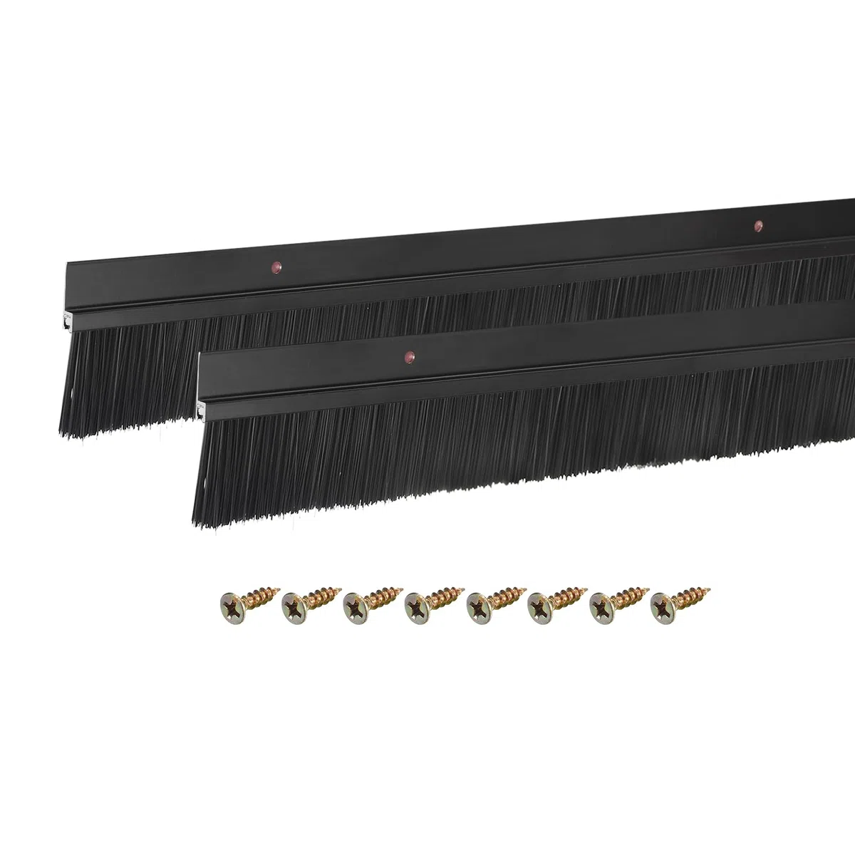 sourcing map 2 spazzole per porta inferiore a forma di H, base in lega di alluminio, con spazzola in nylon da 40 mm, per casa, industriale (1000 mm di lunghezza x 65 mm di larghezza, nero)