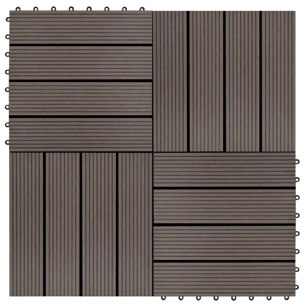 vidaXL 11 Piastrelle per Terrazza WPC Marrone Scuro Pavimento Patio