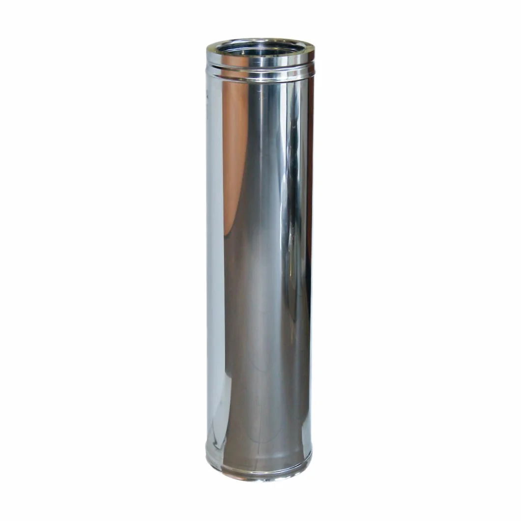 Tubo Coibentato Doppia Parete in Lana di Roccia - in Acciaio Inox AISI 304 BA SP. 5/10 – per Camini - Lunghezza 1000 mm – Diametro 180-230 mm