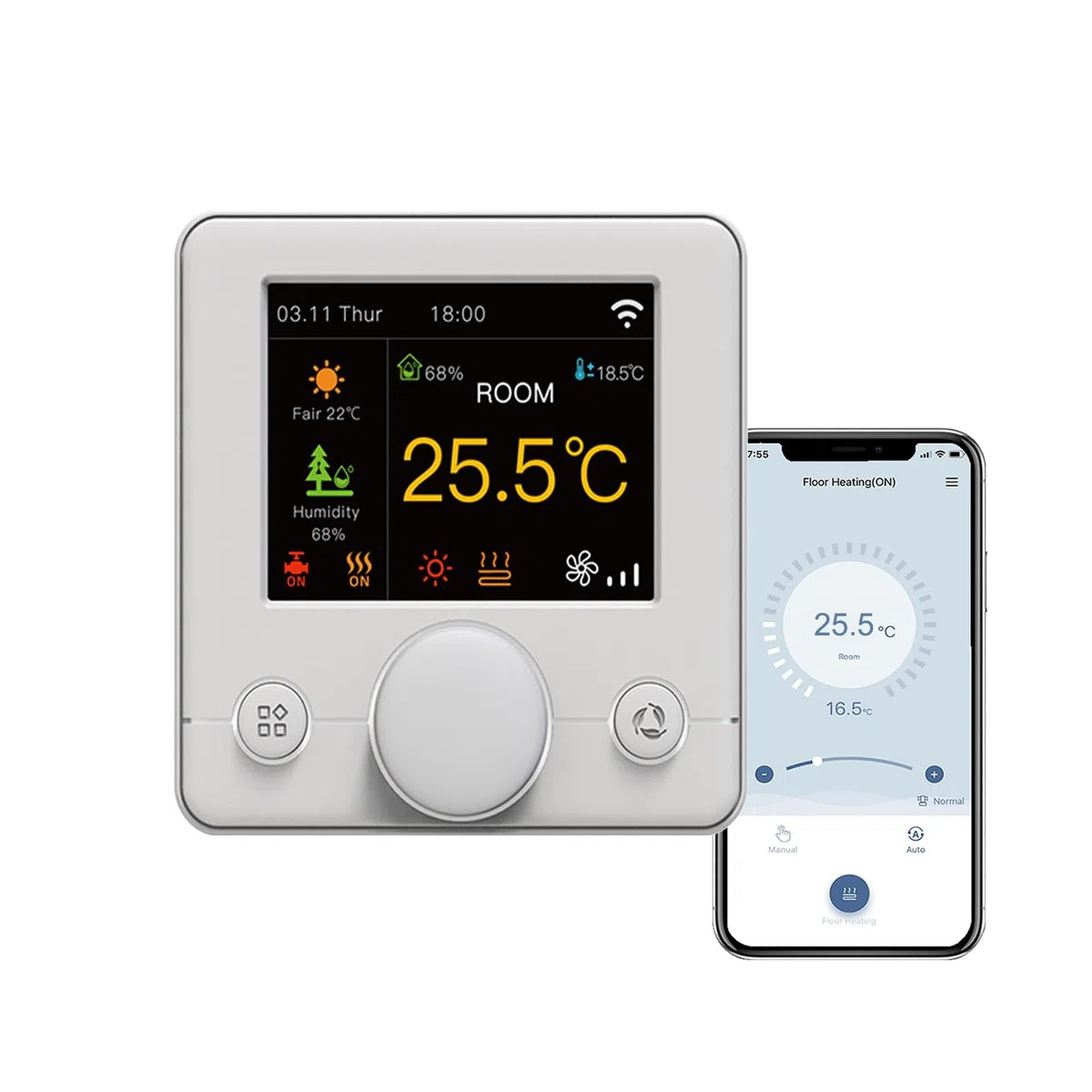 Smart Wifi Manopola Termostato A Colori Aria Condizionata con 2 tubi, Funziona con Alexa Google Home, 95~240 V CA