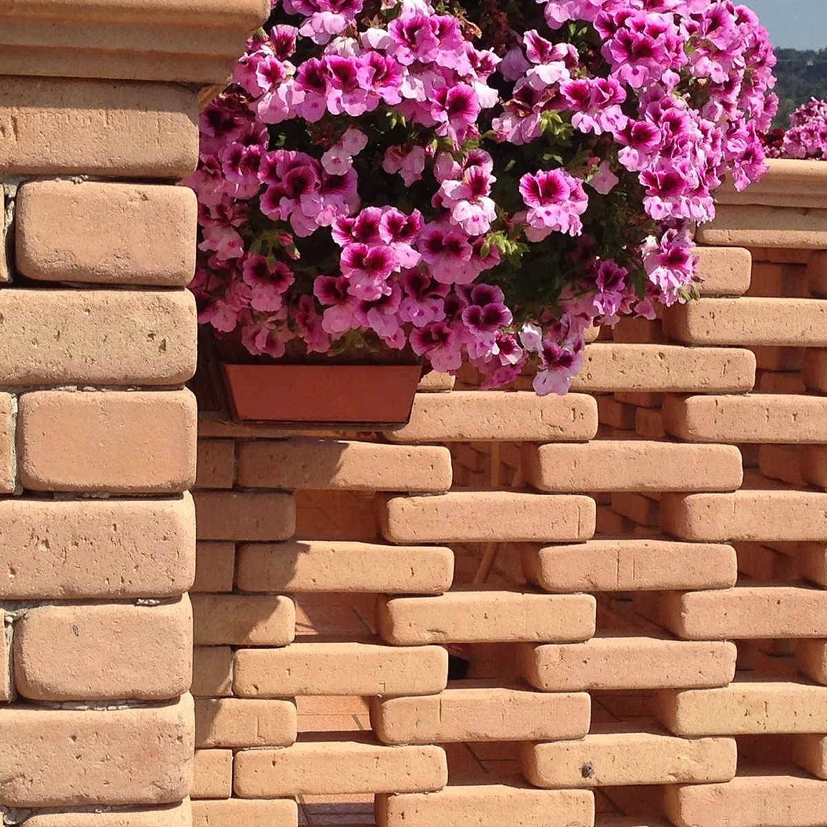 Mattone pieno colore rosso-rosato sfumato 24x12x5,5 cm Archeo Cotto Cusimano - 10 PEZZI