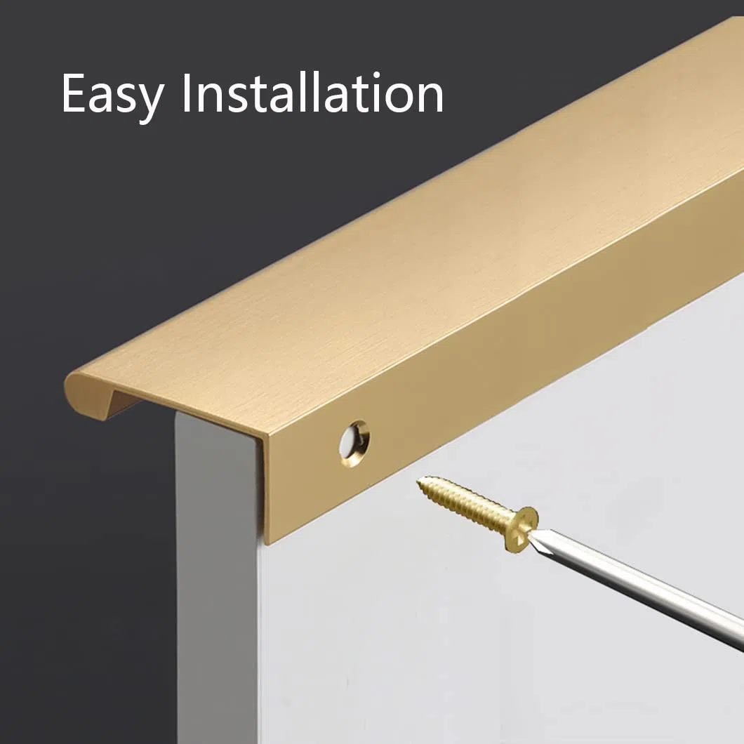 Maniglie Nascoste per Mobili Maniglie delle Porte del Guardaroba in Oro Maniglia per Armadio da Cucina da 2 Pezzi Maniglie per Cassetti Extra Lunghe, Lega di Alluminio (Length 1000mm)