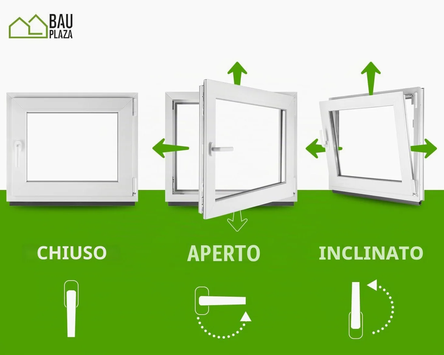 Finestra Serramenti in pvc Bianco - Vetro camera Larghezza x Altezza 80 x 40 cm apertura Destra 800 x 400 mm Funzione Girevole - Ottima scelta