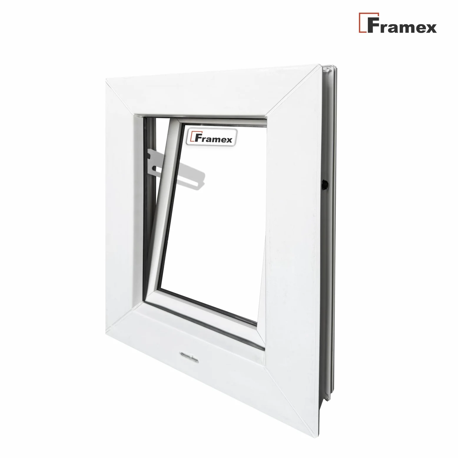 Finestra in PVC, a Ribalta e a Battente, Bianca, 100 x 60 cm (1000 x 600 mm), Vetro Singolo – Finestra in PVC con funzione di Ribalta e a Battente, per ventilazione, scantinati
