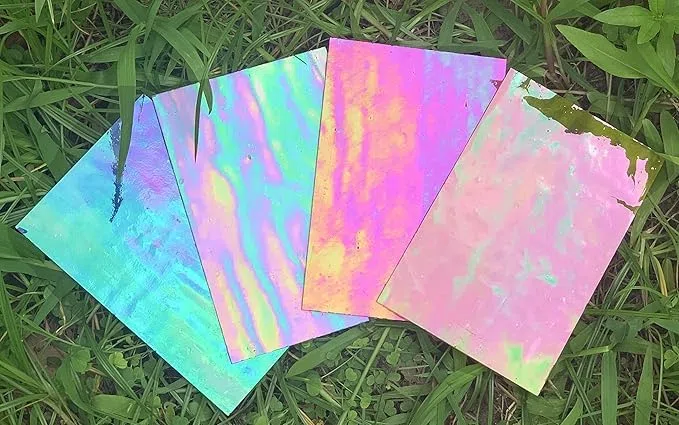 12 fogli di vetro colorato iridescente, 10x15 cm Piastrelle di vetro ruvide e lisce per progetti fai da te, vivaci tessere di mosaico miste trasparenti e opache per lavori artigianali