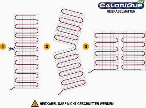 Tappetino per riscaldamento elettrico CALORIQUE ECO - 0,5 m² - Riscaldamento a pavimento elettrico efficiente 150W/m² - Tecnologia TWIN - Classe di efficienza energetica A +++