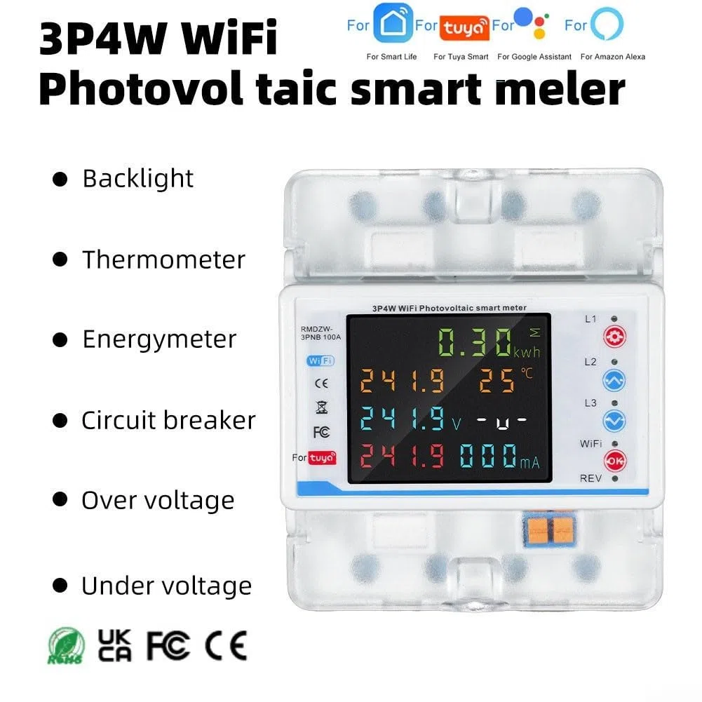 Interruttore trifase multifunzionale abilitato WIFI con caratteristiche complete di protezione da sovracorrente