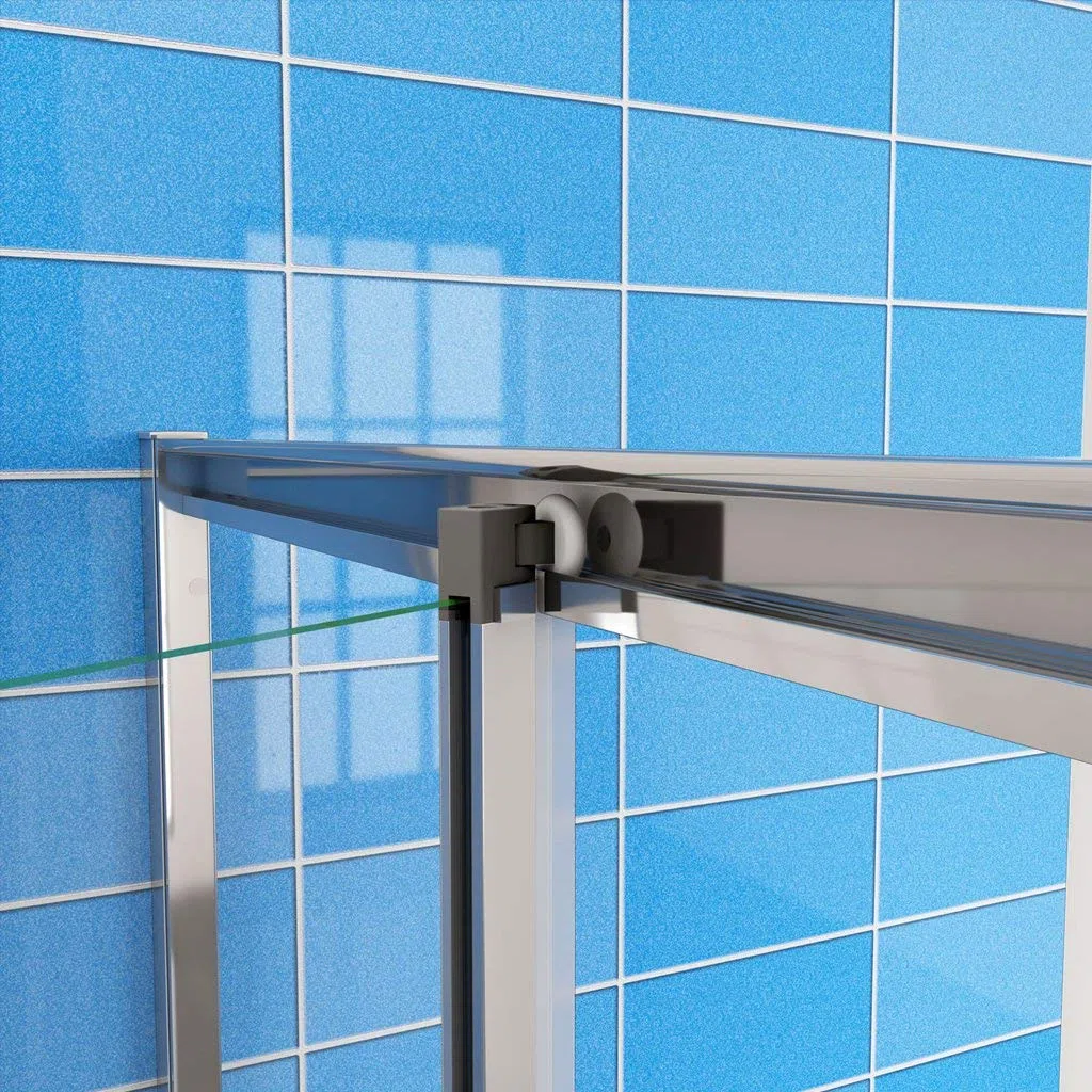185 cm Box Doccia per Nicchia Porta a Soffietto Vetro Temperato 5 mm Trasparente Profili Cromati Lucidi 80 cm